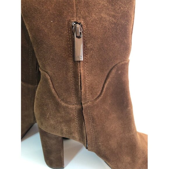 AD & DAUGHTERS Theodorah Tall Suede Heeled Boots Over the Knee Brown Sz 7.5 - Picture 3 of 9